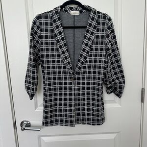 Black and White Plaid Blazer